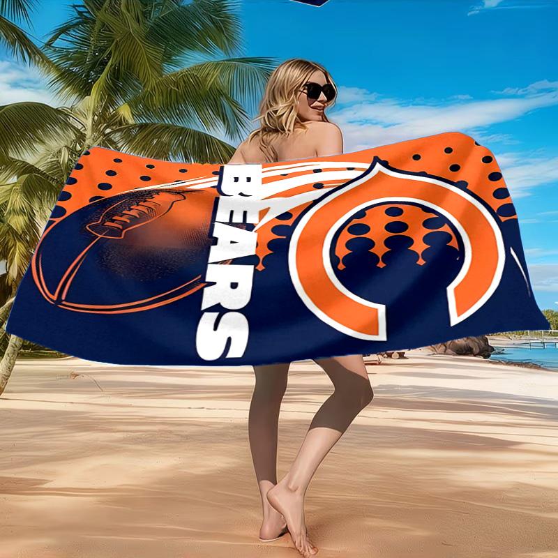 Chicago Bears Beach Towel, Quick-drying, Easy to Care for, Suitable for Both Fitness and Beach Vacations,Sports Essential