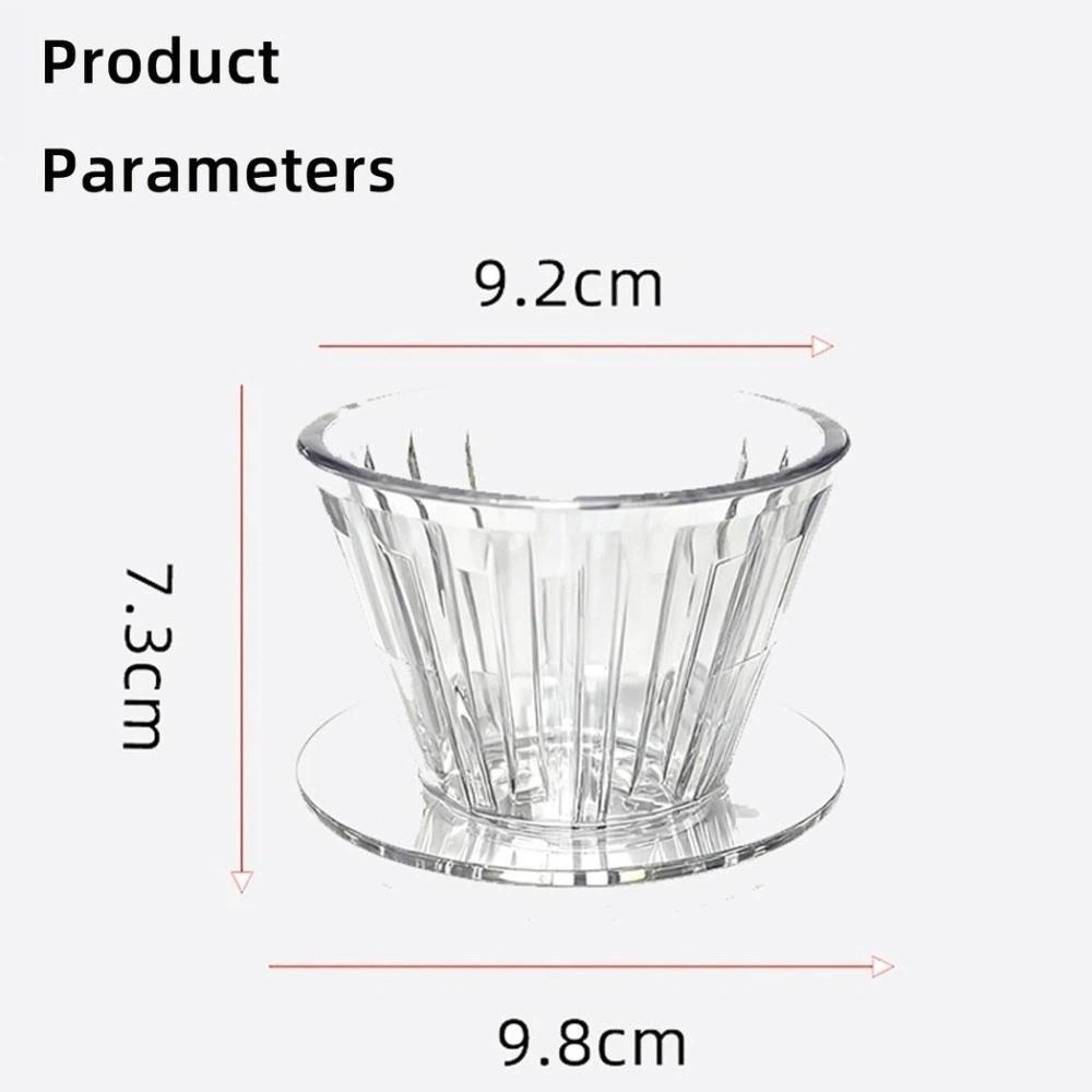 1-2Cups Coffee Maker Reusable Coffee Dripper Heat-resistant Crystal Eye B75 Basket Resin Portable Coffee Funnel Coffee Brewing