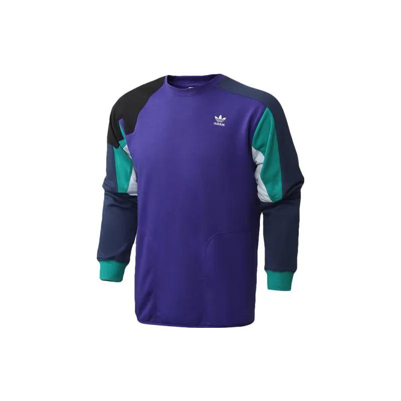 Adidas Originals Sweatshirts Men's Blue Crew Neck Moderate Regular (Unisex) Sweatshirts FM3697