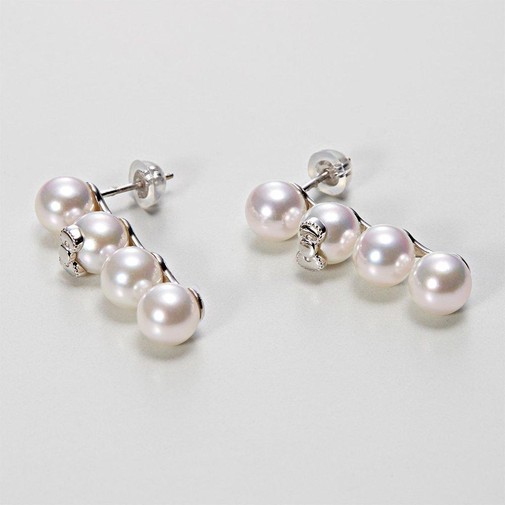 Hello Kitty Quadruple Pearl Earrings for Women [Gift Wrapped]