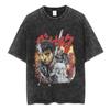 Vintage Washed Anime Berserk Guts Face T Shirt Swordsman Gatsu Sacrifice Zodd T-shirt Men Women Cotton Casual Oversized T-shirts