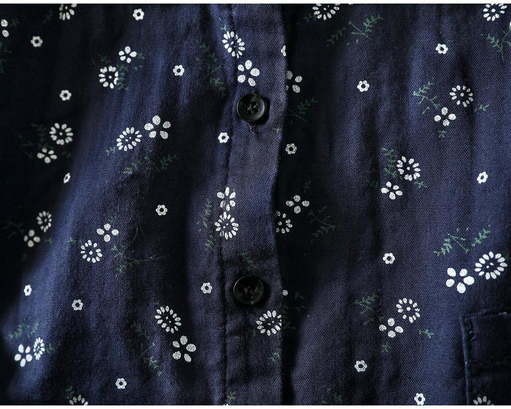 Женская рубашка из хлопковой марли с длинным рукавом в ретро-цветочном стиле, весна 2026