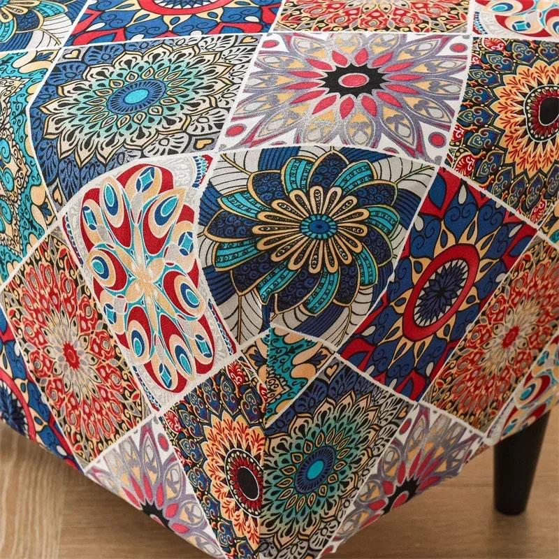 Footstool/Pouf Cover Mandala Pattern