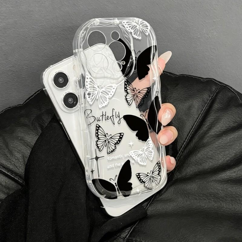Black Butterfly Pattern Phone Case for Samsung Galaxy A55 A15 A54 A35 A37 A57 A17 5G S26 S25 S24 Ultra S22 S21 Plus S23 FE Cover