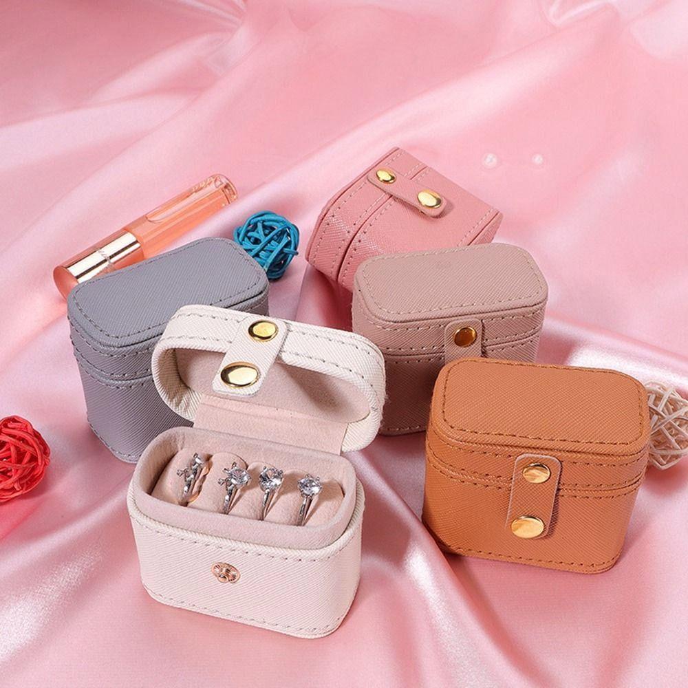 Holder PU Ring Packaging Earrings Jewelry Storage Ring Box Jewelry Display Case Jewelry Organizer
