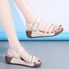 Женские летние сандалии для улицы, нарядные, с открытым носком, повседневные, серые сандалии для девочек, большой размер, платформа, увеличение роста