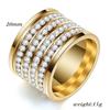 Модное блестящее полное 4-рядное ювелирное кольцо со стразами и кристаллами золотого цвета из нержавеющей стали, пара обручальных колец для мужчин и женщин