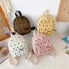 Cute Flower Mini Backpack Corduroy Student Small Schoolbag Fashion Simple Personalized Women Travel Casual Knapsack