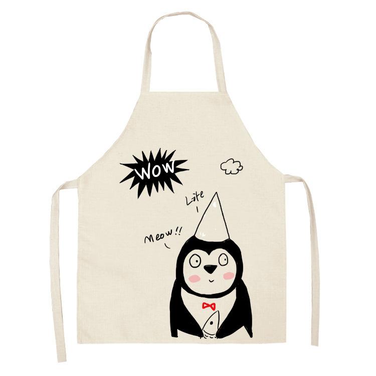 Children's Stick Figure Apron Cartoon Linen Apron Aprons for Women Baking Accessories Apron for Men Cooking Accessories Tablier