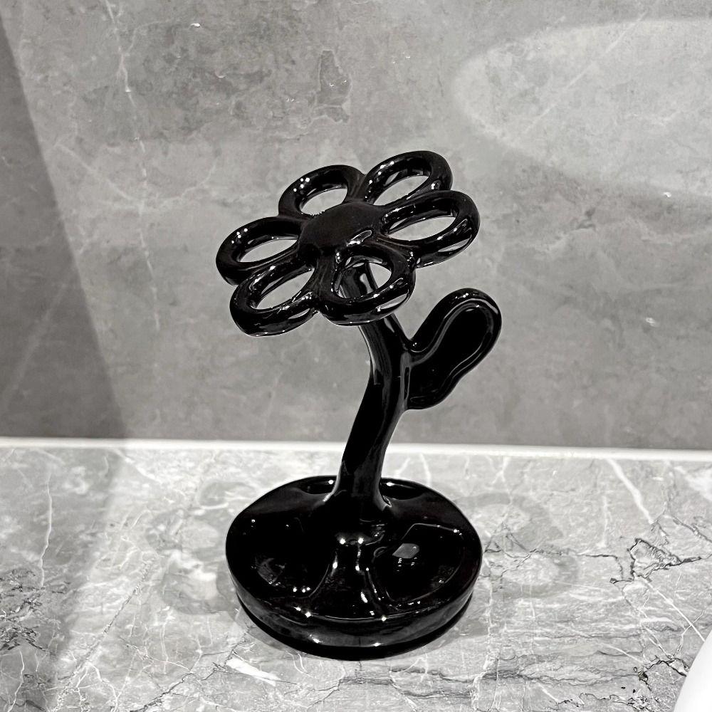 Керамический держатель для зубных щеток в форме цветка, 6 слотов, Держатель для хранения в ванной, Влагостойкий, Роскошный стеллаж для зубных щеток, Принадлежности для ванной