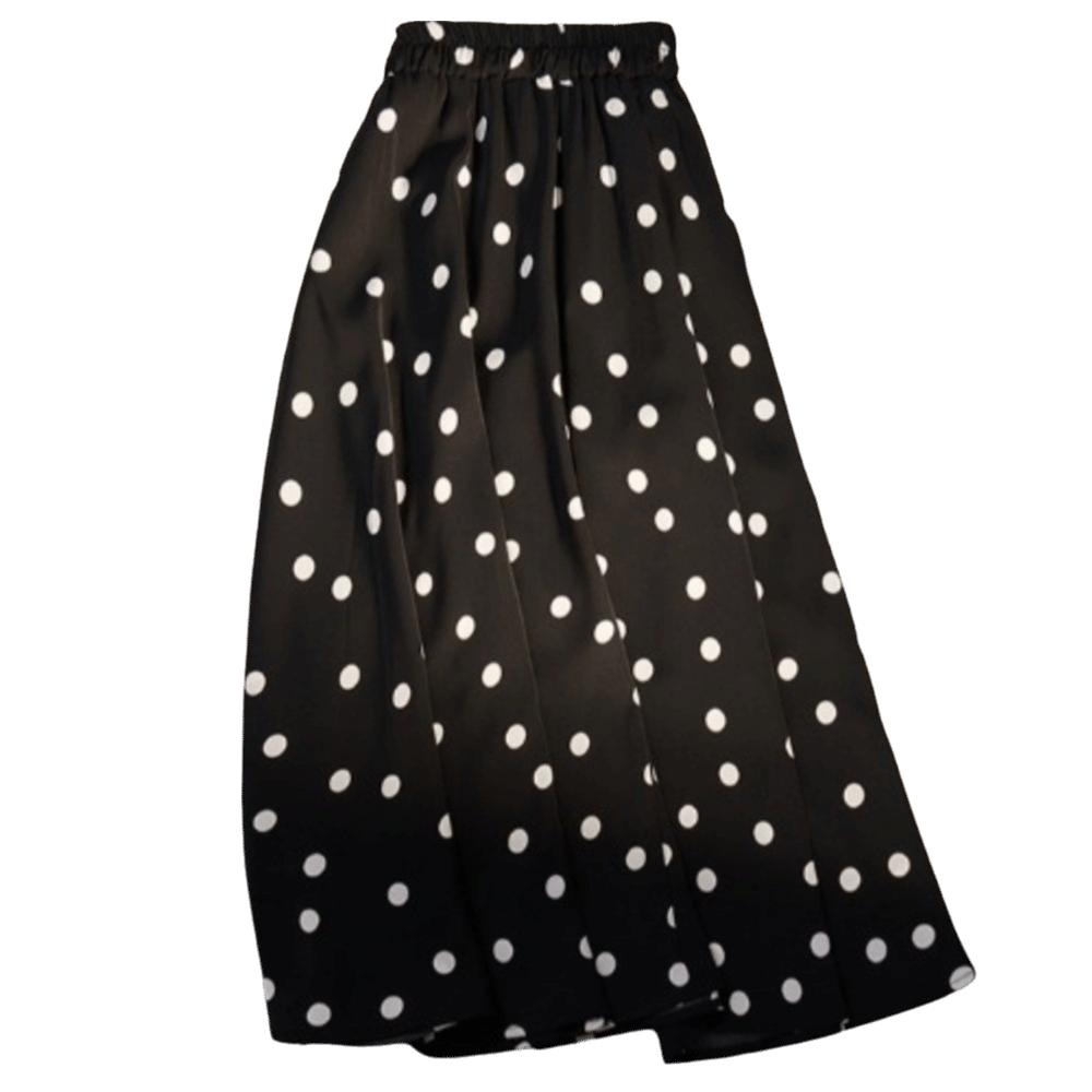 Slim Fit A-Line Skirt Elastic Waist Half-length Dress Vintage Polka Dot Skirt Work to Weekend