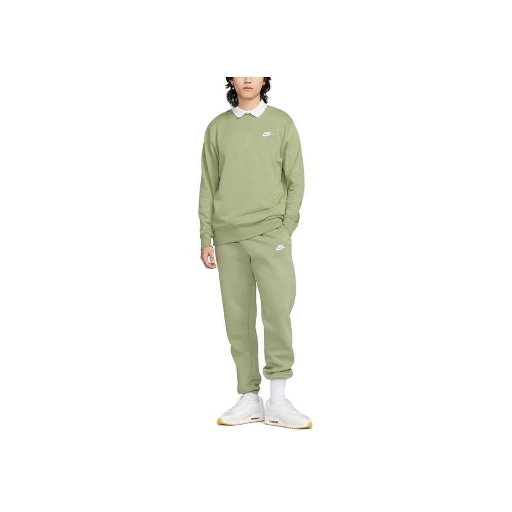 Nike Logo Fitted Crew Neck Long Sleeve Sweatshirt Men Tops Green BV2667-386