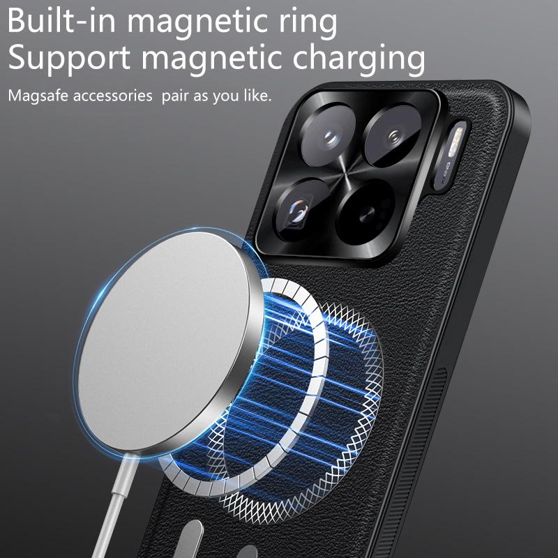 Магнитный чехол для Xiaomi Mi 15T 14T Pro 15T 14T 13T Чехол Кожа Мягкий Противоударный Mag-safe Металлический Защитник Камеры Чехол Fundas
