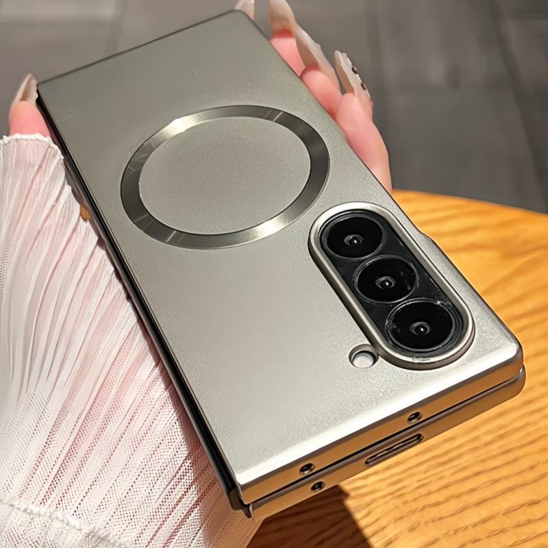 Ультратонкий металлический чехол с покраской, магнитный, матовый, для Samsung Z Fold 7 6 5 4 3, тонкий, матовый, с поддержкой беспроводной зарядки Magsafe