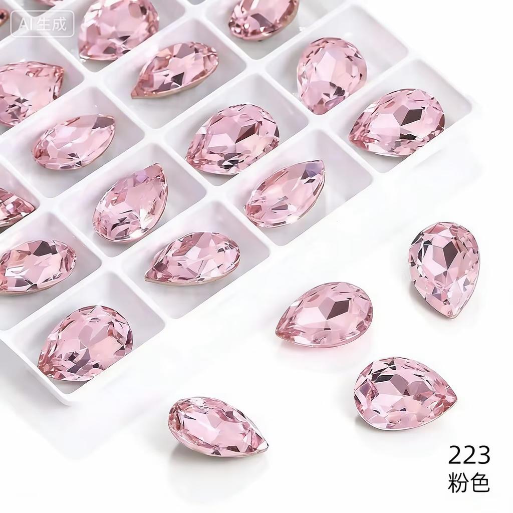 Wholesale lots Faceted Hole Crystal Glass rhinestones Teardrop loose beads jewelry Jewelry beads accessories 8X12/10X14m