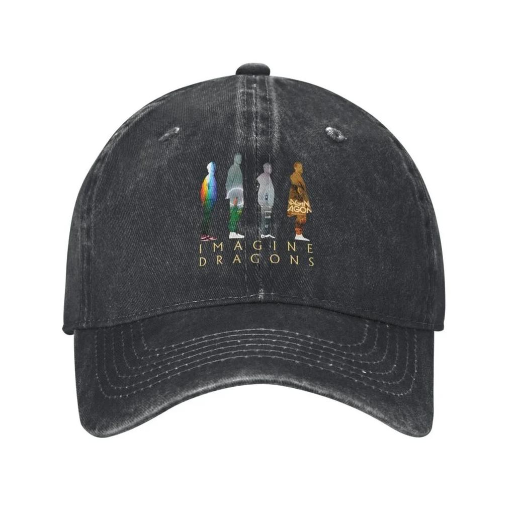 Vintage Imagine Dragons Loom Album Baseball Caps for Unisex Women Distressed Denim Snapback Hat Band Music Outdoor Adjustable Hats