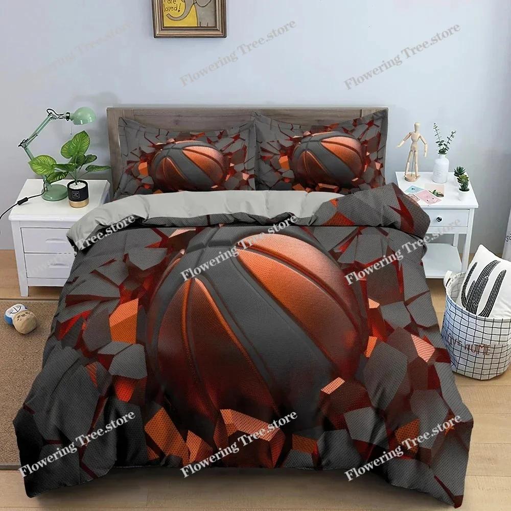 3D Постельное белье с баскетбольным принтом для спальни мальчика Пододеяльник Покрывала Односпальное Двуспальное King Size Покрывало для одеяла Домашний текстиль 3 шт.