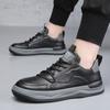 New Shoes for Men Genuine Leather Casual Shoes Trend Sport Style Breathable Cow Leather Shoes Youth Lace-up Sneakers