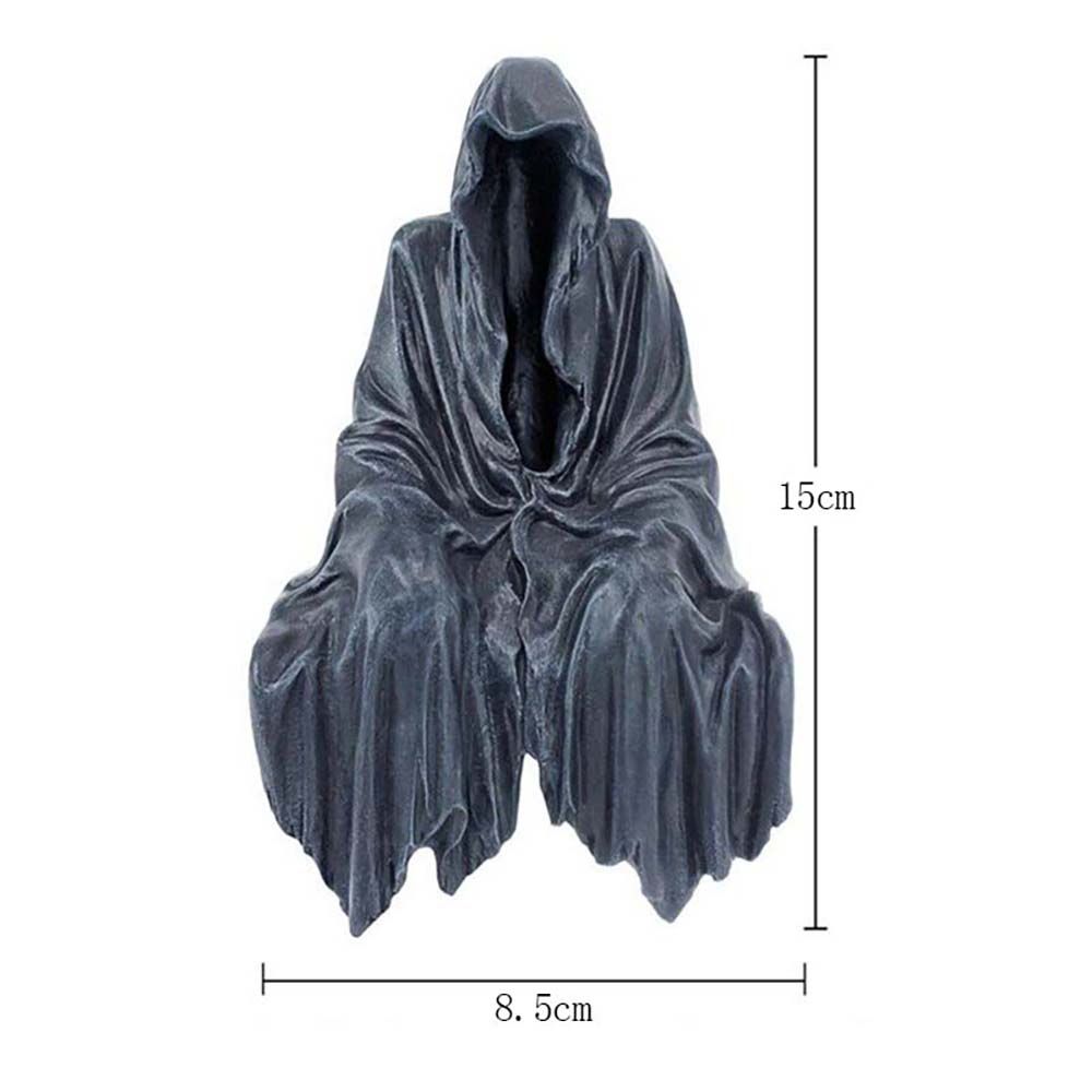 Home Decoration DIY Sculpture Halloween Decoration Black Grim Reaper Statue Desktop Figurine