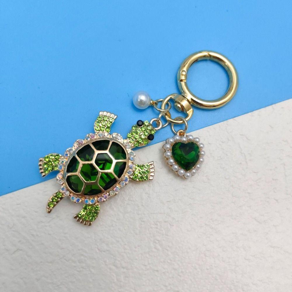 Colorful Marine Turtle Pendant Imitation Pearl Ocean Hanging Pendant Lovely Turtle Keychain Gift