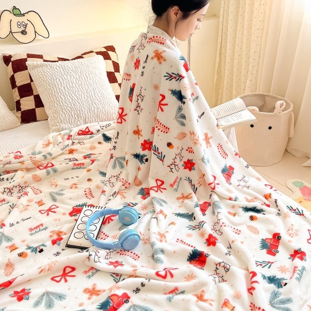 Утолщенные Рождественские Фланелевые Одеяла Теплые Мягкие Пушистые Покрывало для Дивана Покрывало Искусственный Мех Снежинка Коралловый Флис Одеяло Весна