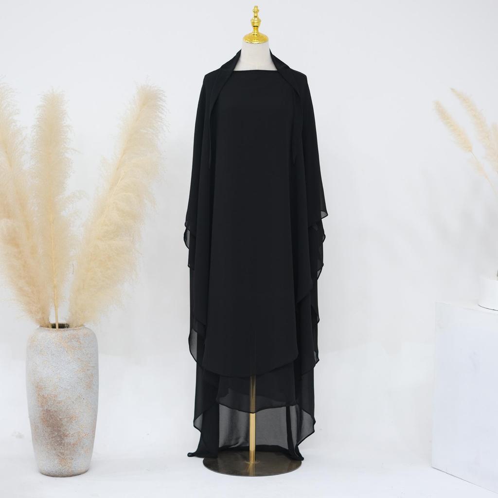 2023 Loriya Однотонный Двухслойный Шифоновый Платок Полный Круг Большой Платок на Голову HJ916