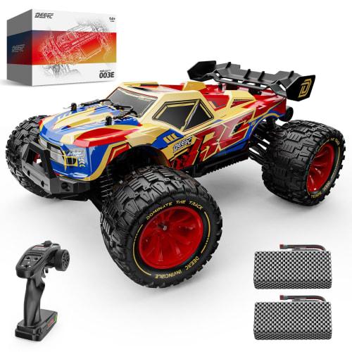 DEERC RC Off-Road Remote Control Car for Adults, High Speed ??48km/h, Brushless Motor, 4-Wheel Drive, 1:14 Scale, Anti-Vibration, Shockproof, 2 Batter