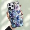 Чехол для телефона с узором из синих цветов, подходит для IPhone 17 16 E 15 14 13 12 11 Pro Max 14 Plus 17Air, противоударный, с жесткой задней крышкой, Funda