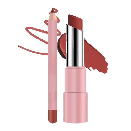 Набор бальзама для губ и карандаша для губ Стойкая водостойкая матовая помада Не скатывающаяся помада Многофункциональный усилитель блеска для губ