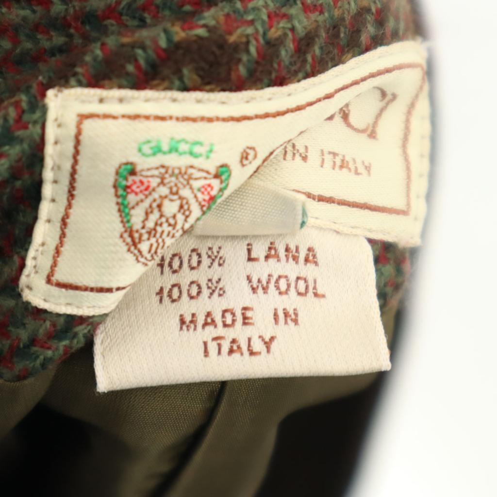 Gucci Шерстяной винтажный костюм-юбка в клетку, комплект, женский, б/у, 80-е, сделано в Италии