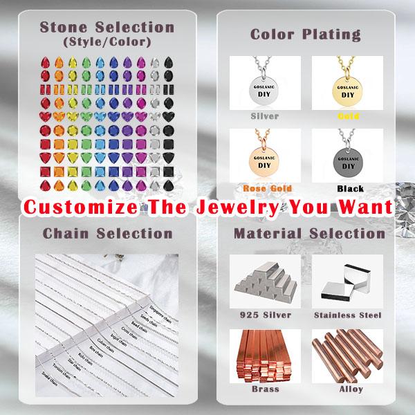 Fashion Trendy Gold Plated Stainless Steel Zircon Letter Link Chain Pendant Necklace for Women Party Occasion