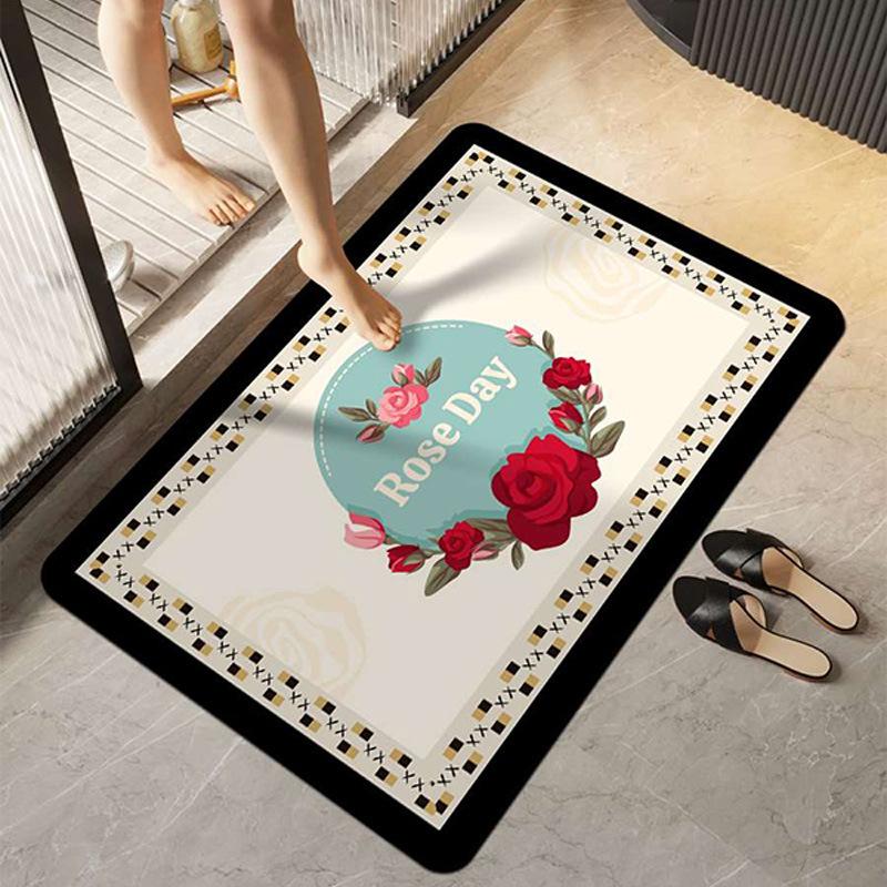 Diatom Mud Bathroom Floor Mat Toilet Door Absorbent Quick-drying Non-slip Mat Toilet Kitchen Floor Mat Carpet Soft Mat