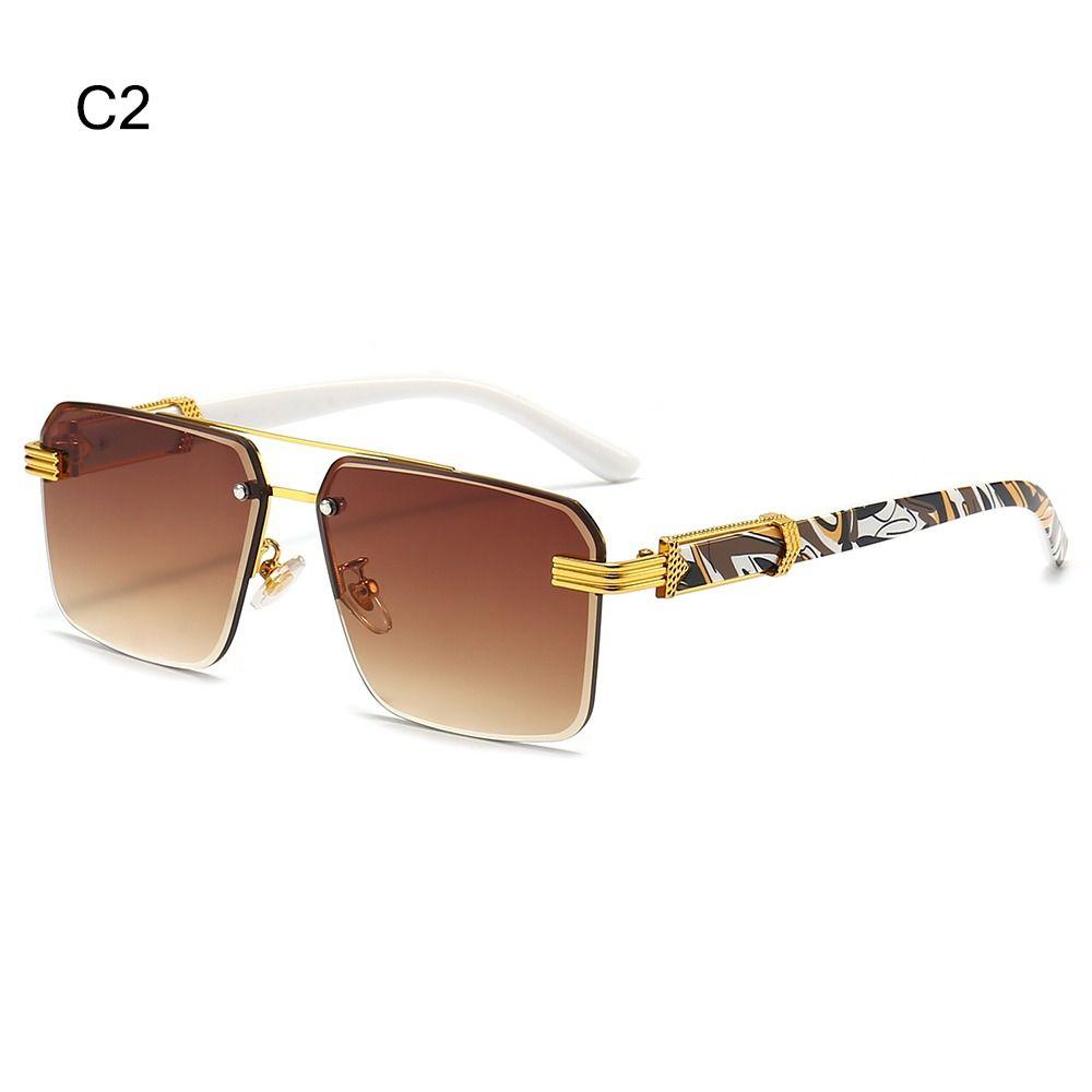 Fashion Square Rimless Sunglasses Men Women Luxury Frameless Sun Glasses Gradient Shades UV400 Cutting Lenses Eyeglasses