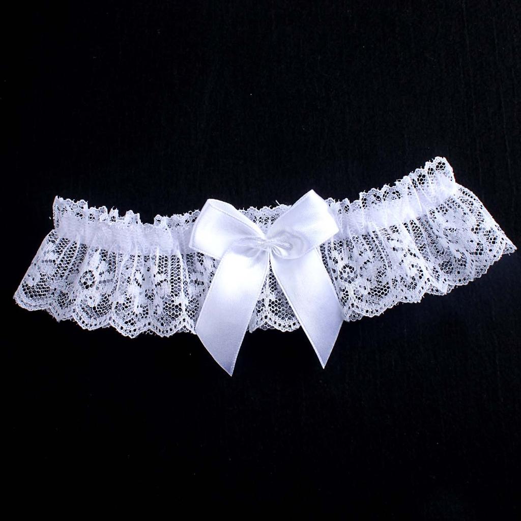 Wedding Garter Lace Floral Sexy Leg Garter Belt White Bowknot Bridal Lingerie Lace Leg Ring Loop Party Cosplay Suspender