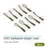 10x Пулеры для молнии Слайдер Шнур Веревка Пулер Концевики Замок Клипса Пряжка Для Сумки EDC Армейский Зеленый