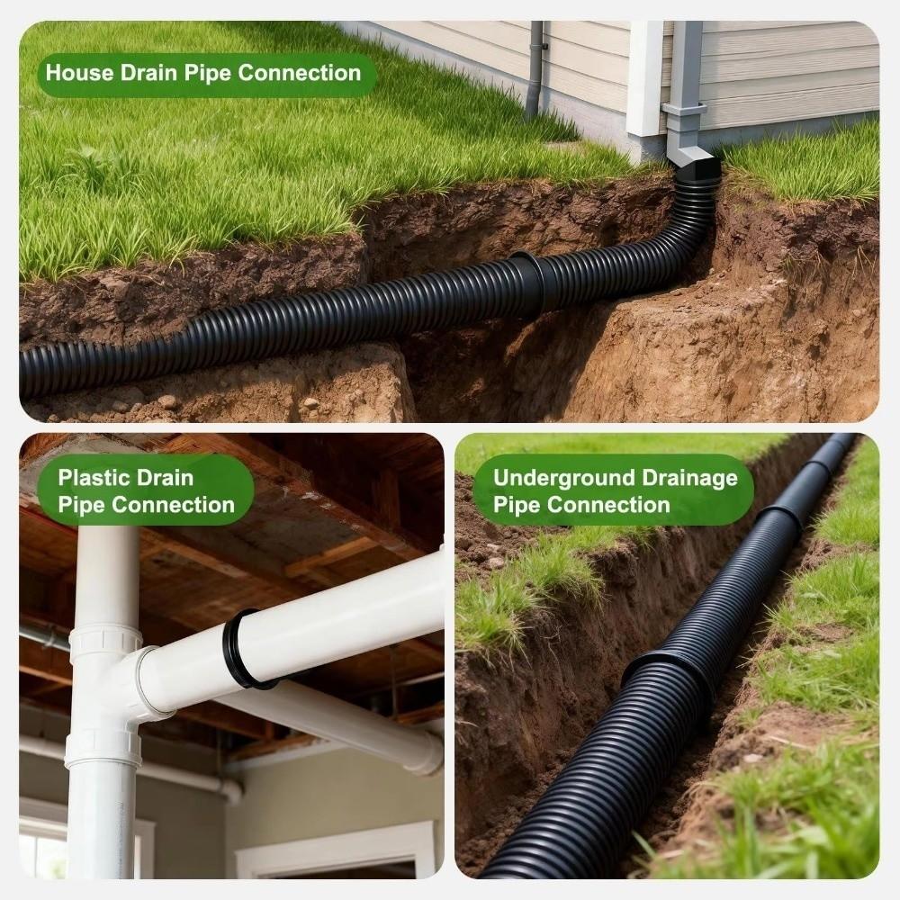 4-inch Pipe Internal Coupling Durable Drainage Adapter Fitting PVC Pipe Joint Corrugated Boat