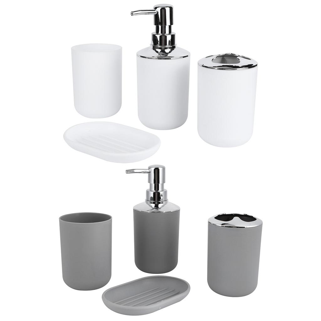 4Pcs/Set Bathroom Kit Accessory Plastic Lotion Bottle Storage Cup Rinse Cup Soap Dish