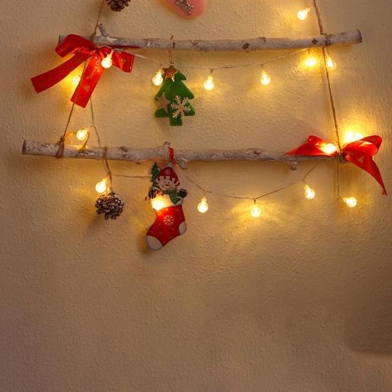 Светодиодное рождественское настенное украшение Рождественская елка с маленькими подвесками Светящаяся рождественская елка