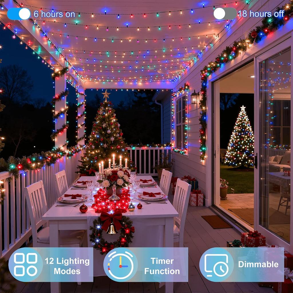 750 LED 240FT Christmas Lights, 12 Modes Christmas String Lights, Plug-In