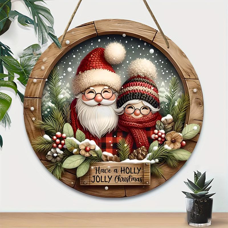 Рождественская тема настенное украшение подходит для домашнего офиса и праздника 2D деревянная подвеска
