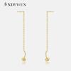 Серебро 925 пробы, пара золотых и серебряных модных длинных цепочек с кисточками, женские серьги-гвоздики 2023, Высокое ювелирное искусство
