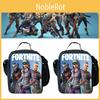 Изолированная сумка-ланчбокс Fortnite для студентов, для пикников на природе, с регулируемым ремнем, гладкими молниями