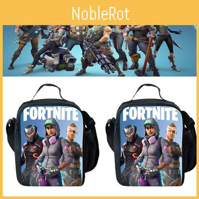 Изолированная сумка-ланчбокс Fortnite для студентов, для пикников на природе, с регулируемым ремнем, гладкими молниями