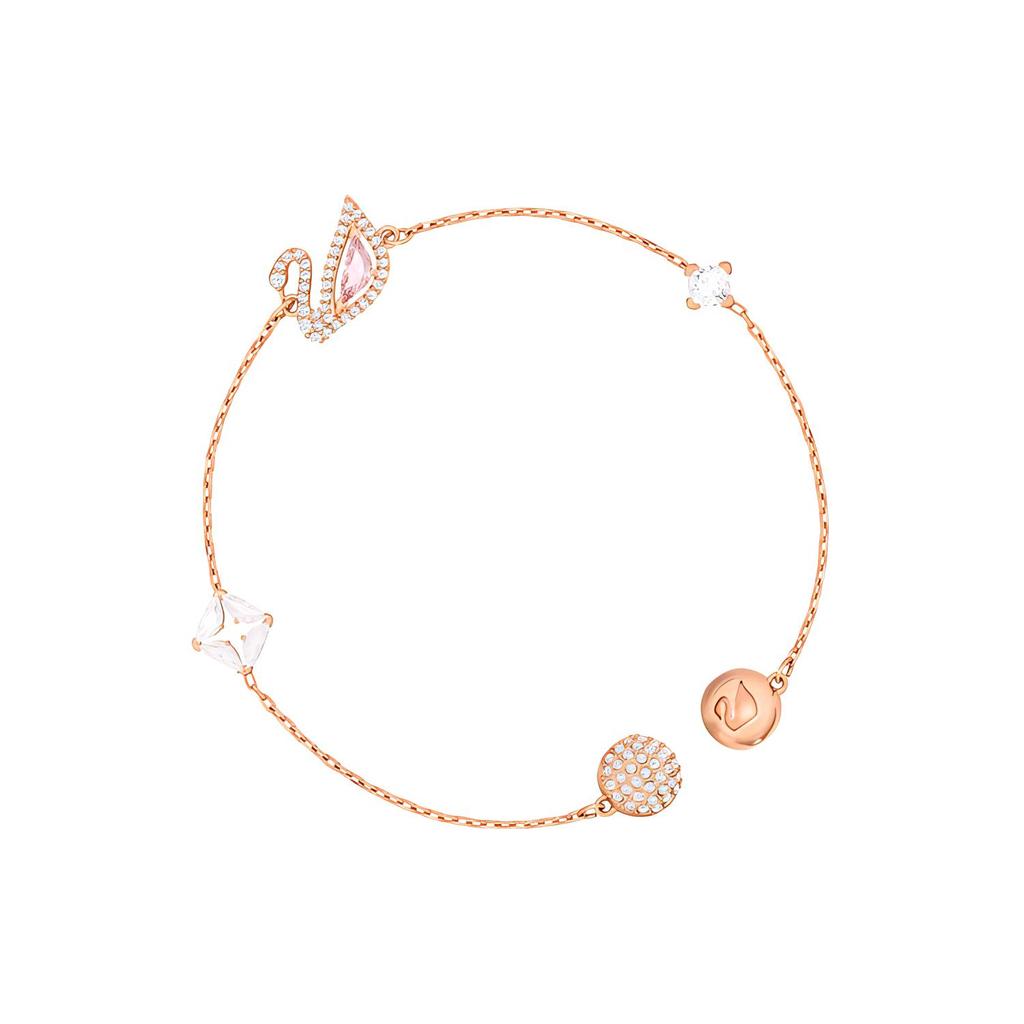 Swarovski Женский сияющий браслет "Лебедь" Золотой