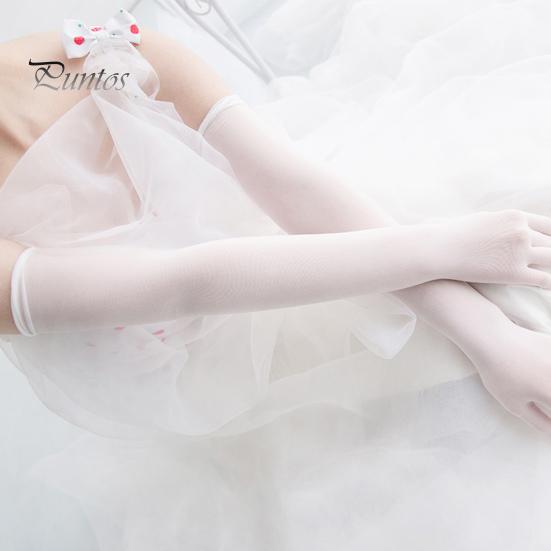 1 пара женских выпускных рукавов с прозрачной сеткой, тонкие солнцезащитные перчатки для езды на велосипеде, для выступлений, для невесты, для свадебных фотосессий, наручники