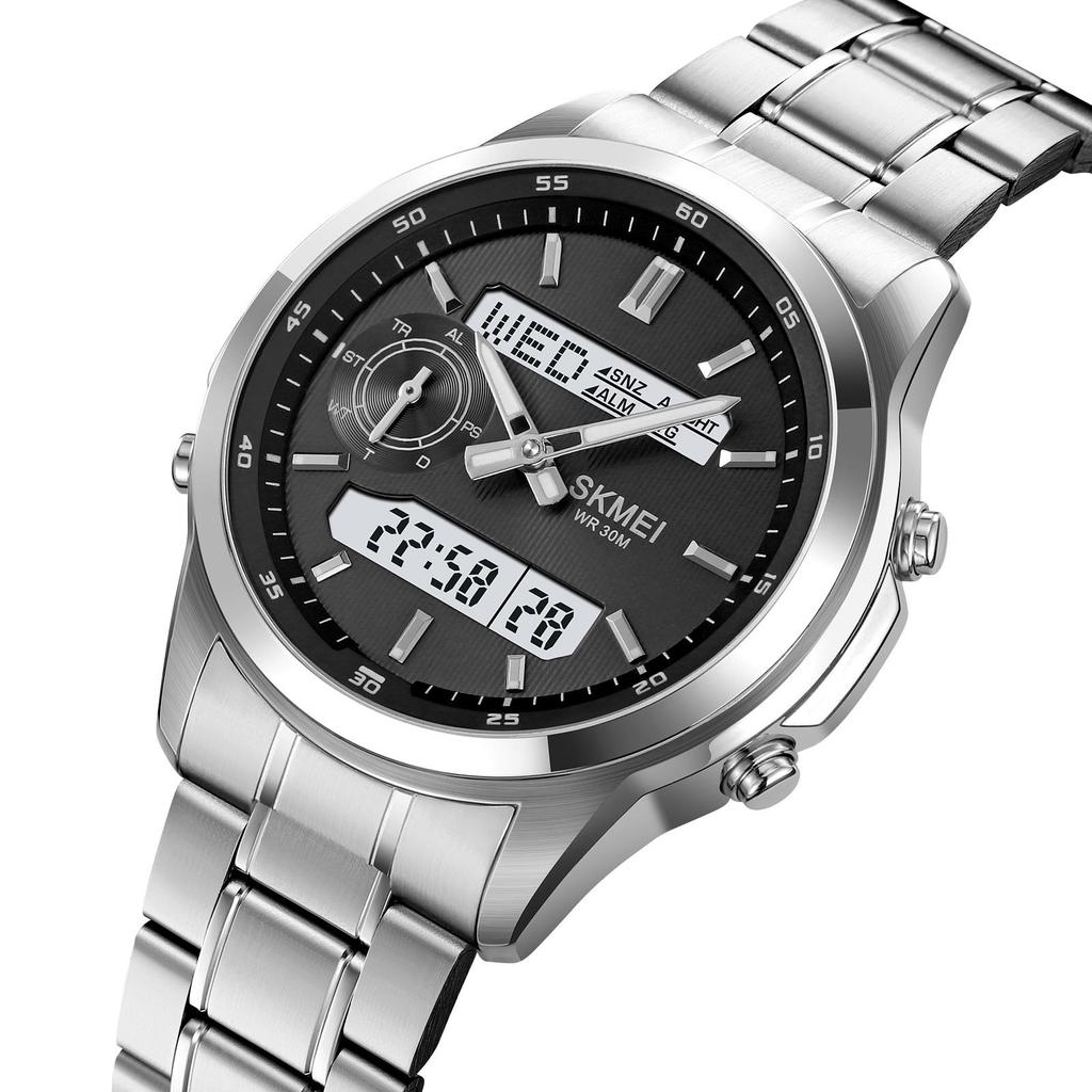 Цифровые часы с двойным дисплеем, хронографом, будильником, спортивные водонепроницаемые часы с электронным механизмом, многофункциональные наручные часы Relogio Masculino