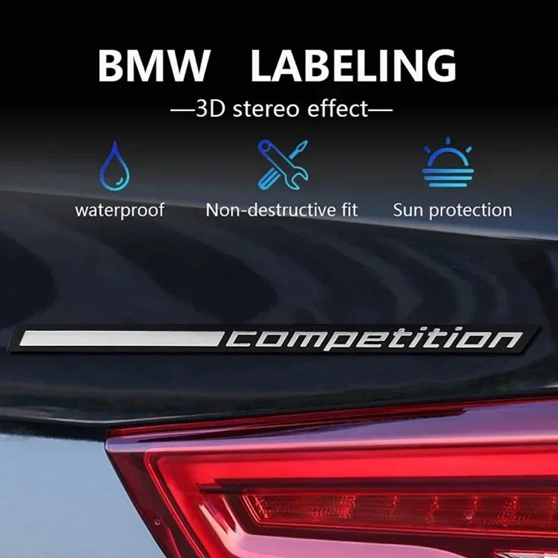 3D ABS Black Competition Logo Rear Boot Trunk Emblem Badge Sticker Decals for BMW M1 M3 M4 M5 M6 X1M X3M X4M X5M X6M