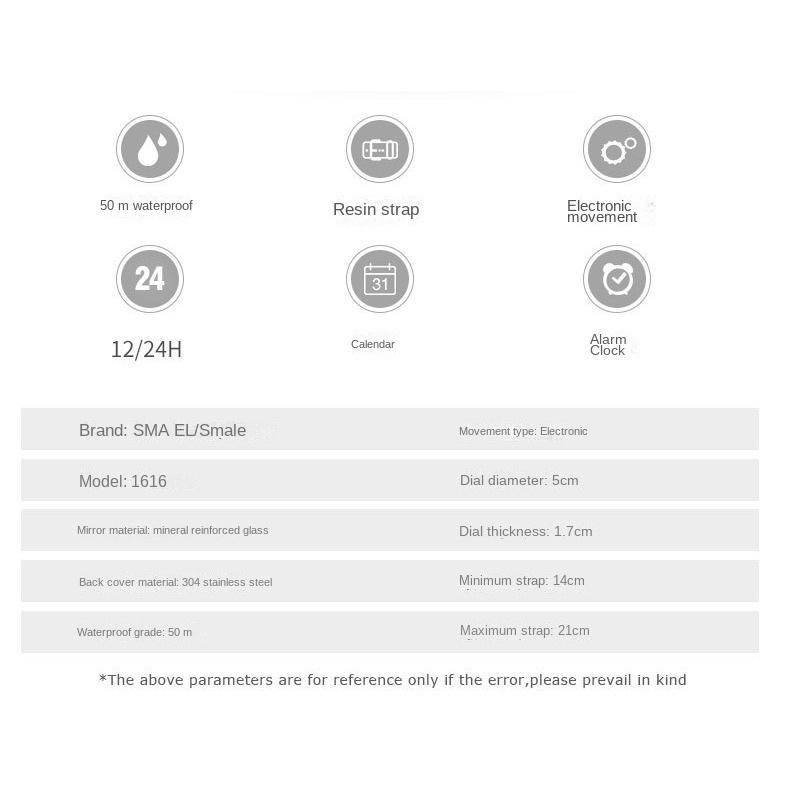 SMAEL Многофункциональные спортивные часы Мужские водонепроницаемые светящиеся в темноте модные электронные часы