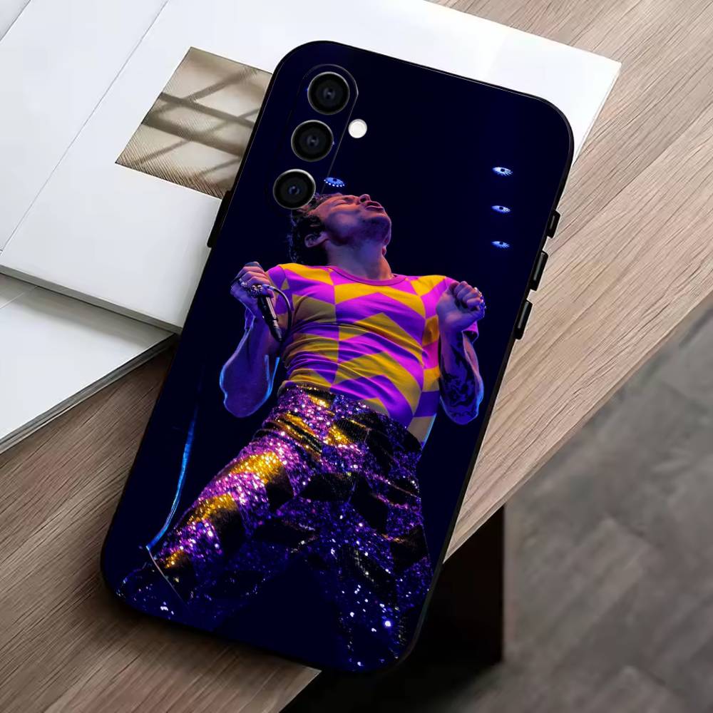 D-H-HaRRy Music Styles Phone Case Black Silicone Soft For Samsung Galaxy A73,A72,A71,A70,A53,A52,A51