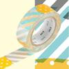 Masking Tape MT 15mm Dots - Blue Stripe & Orange